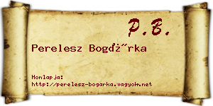 Perelesz Bogárka névjegykártya